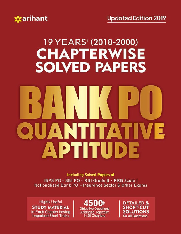 Bank Po Quantitative Aptitude Chapterwise Solved Papers(English, Paperback, unknown)