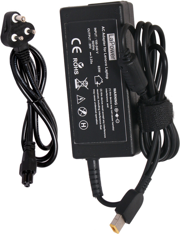 Lapower Laptop Charger G50-30, Ideapad G50-45, Ideapad G50-70 (USB Slim Pin) 65w 65 W Adapter(Power Cord Included)