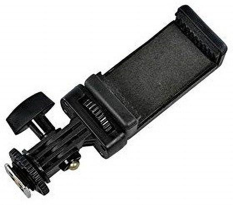 Cam cart Adjustable Angle Pole Swivel Hot Shoe Mount 1/4" Screw Hot Shoe Mount Adapter with Universal Mobile Phone Clip Holder for Mounting Video Camcorder Monitors Rotating Flash Bracket
