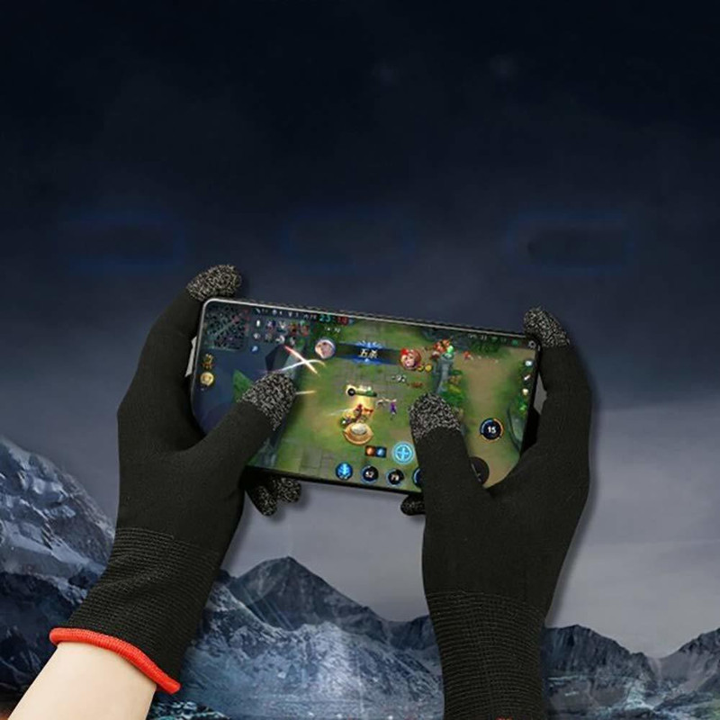 frokht Black 1 Pairs Game Gloves for Gaming Mobile Game Controllers Finger Gloves Set Gym & Fitness Gloves(Black)