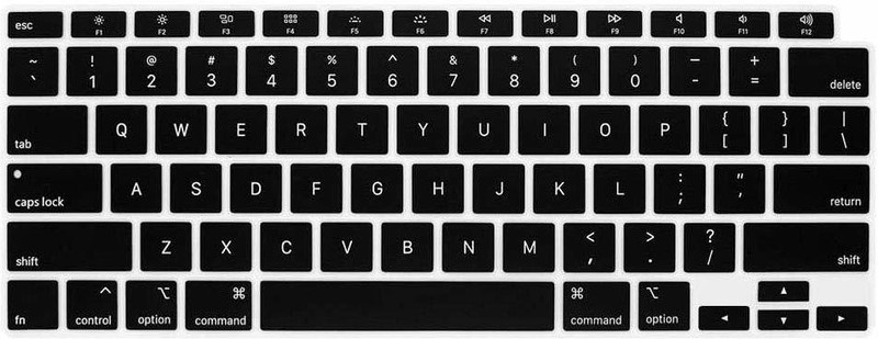 Saco Keyboard Protector Silicone Skin Cover for 2020 MBook 13 Inch A2179 (US Layout) with Touch ID (NOT FIT 2018-2019 Air 13) Laptops - Black Laptop Keyboard Skin(Black)
