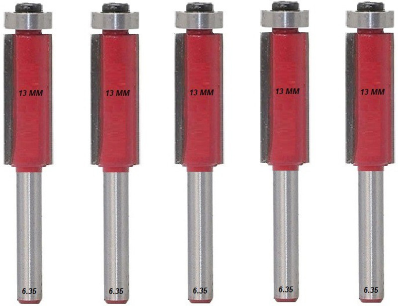 LIEUTENANT 6.35MM-SHANK ( Dia.13 MM) FLUSH TRIM ROUTER-TRIMMER Bits 6.35-TS6 Rotary Bit Set(5 Bits)