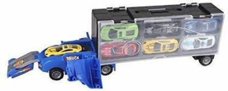 Dherik Tradworld c 6 Set of Car Carrier Truck Container Storage Box Includes Toy Cars and Accessories with Carrying Case, Jumbo Truck Best Toy Gift for Kids-Multi(Multicolor)