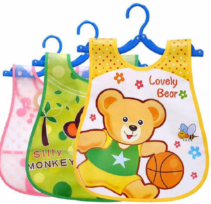 TREXEE EVA Waterproof, Washable, Stain and Odor Resistant Soft, Unisex, Non Messy Cute Printed Baby Apron Cum Bib for Feeding Infants and Toddlers(Multicolor)