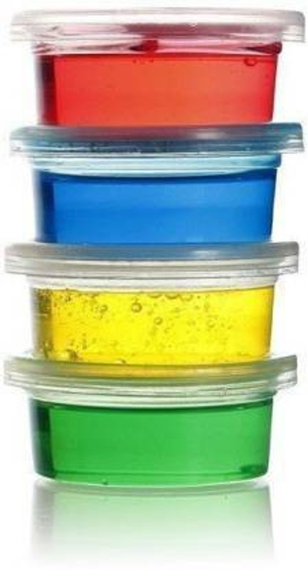 MON N MOL pack of 4 Crystal Clay Soft Slime Transparent Super-Light Modeling Magic Clay Jelly for Kids/Teens Multicolor Putty Toy