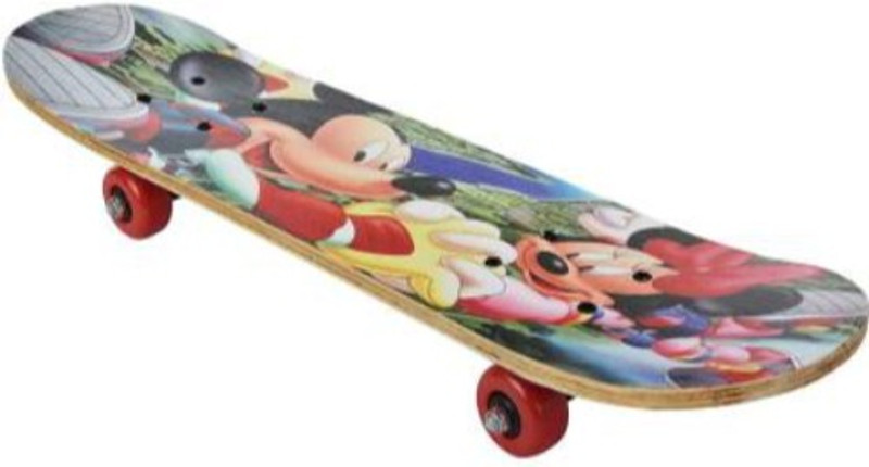 S.V.Enterprises Long Board Four Wheel Scooter Pulley Wheel Double Maple Layer Roller Board for Kid Sport 6x23.5 inch Skate Board 6 inch x 23.5 inch Skateboard(Multicolor, Pack of 1)
