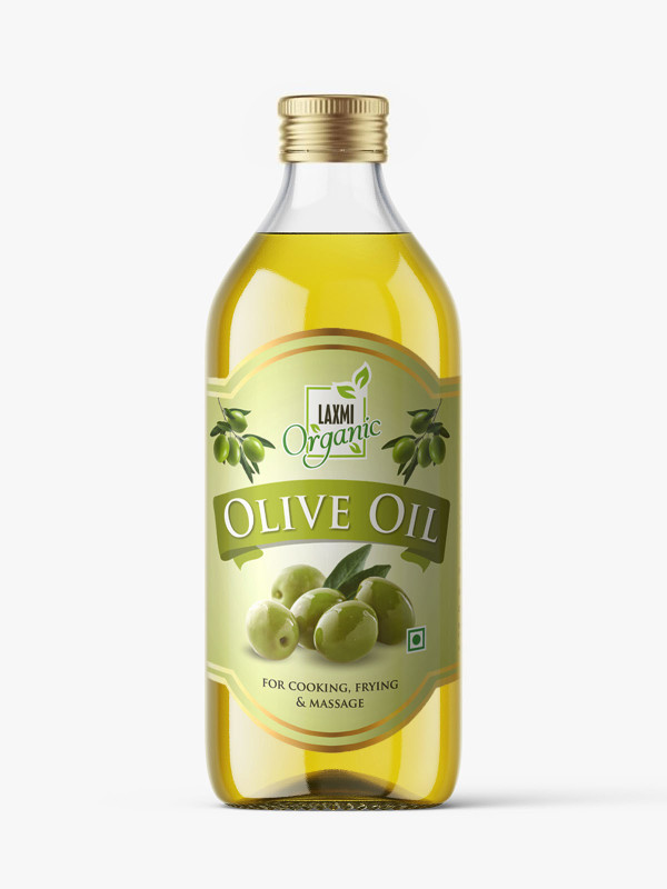 LAXMI ORGANIC OLIVE OIL Jaitun tail Edible food cooking oil 1l extra light and for skin hair face treatment and baby body massage virgin 1 liter(1 L)