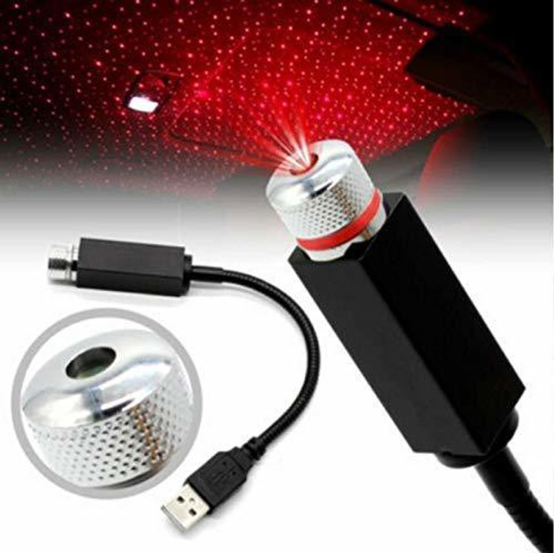 CHG Star Decoration Light, 12V LED Car Atmosphere Lamp, 360 degree Rotation Use Car Fancy Lights(Black)