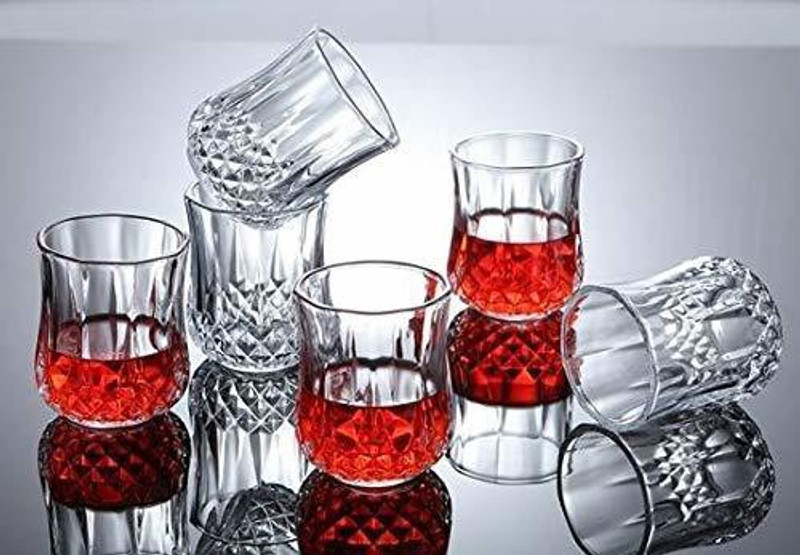 FULKIZA (Pack of 6) Shot Glass Glass Set Shot Glass(30 ml, Glass, Clear)