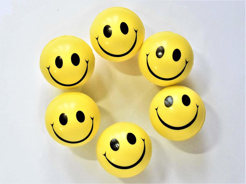 Anika Pre_Soft Foam Sponge Balls with smily Light Weight --Pack of 6ds  - 18 cm(Yellow)