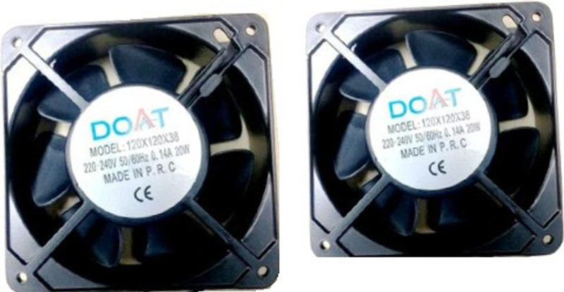 Doat 2-Pic 220V AC Fan 80X80X35MM Cabinet 3-Inch Square Cooling fan Cooling Fan Cabinet Cooler(Black)