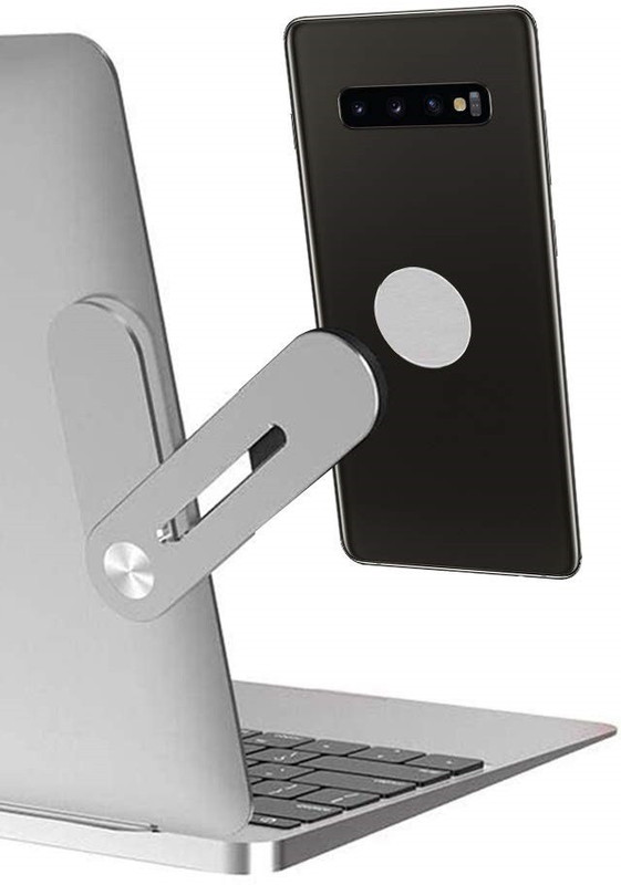 ALLEXTREME Multifunctional Bracket Screen Side Cell Phone Magnetic Holder with Metal Disc & Dual Sided Sticker, Foldable Mount for Laptops Smart Phones Android Phones Mobile Holder
