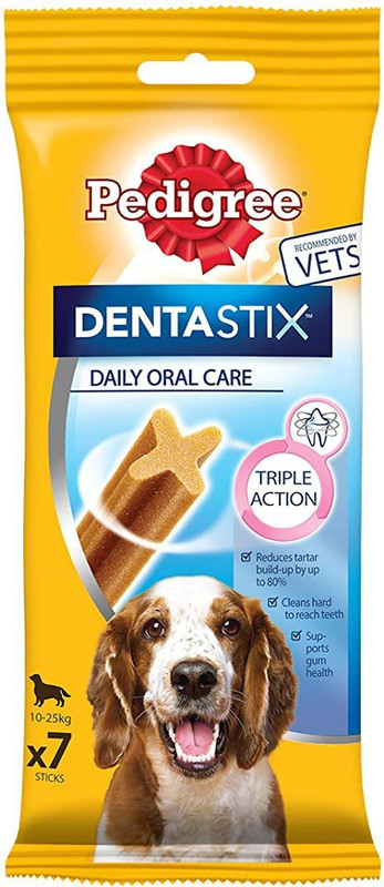 PEDIGREE DENTASTIX LARGE Daily Oral Care Treats for Dog, Large Breed (25 KG+) Weekly Pack 7 Sticks Dog Treat(270 g)