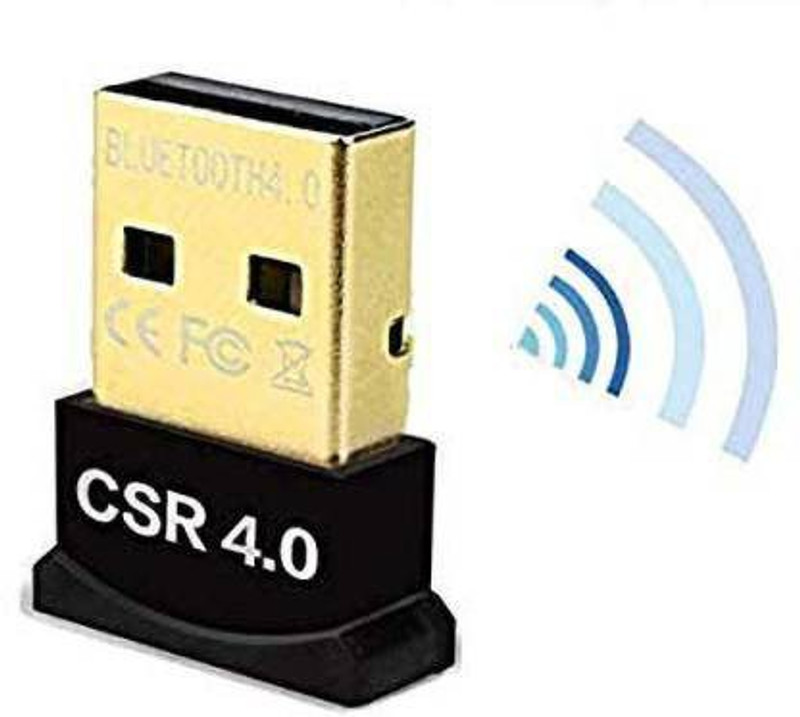 Jambuwala Enterprise USB Bluetooth Adapter, CSR 4.0 USB Bluetooth Dongle Receiver with All in One Driver CD, Gold Plated, for Laptop PC Computer Supports Windows 10 8 7 Vista XP USB Adapter(Multicolor)