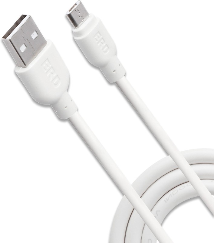 ERD Micro USB Cable 1 m UC-21 USB CABLE | 2.4 Amp Fast Charging Extra Tough Unbreakable 1m USB CABLE(Compatible with Mobile, White, One Cable)