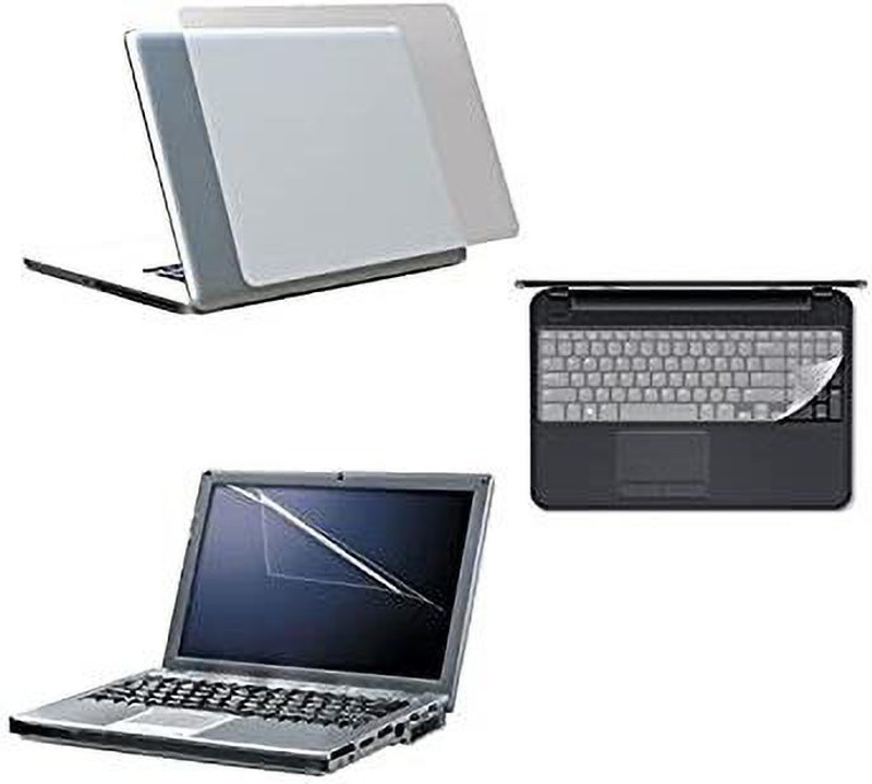 SDM 3in1 Combo of Premium Quality Trink Crystal Clear Stretchable Transparent Skin for Laptop with Screen Protector Guard and Key Skin for 15.6 inches Combo Set Combo Set(transparent)