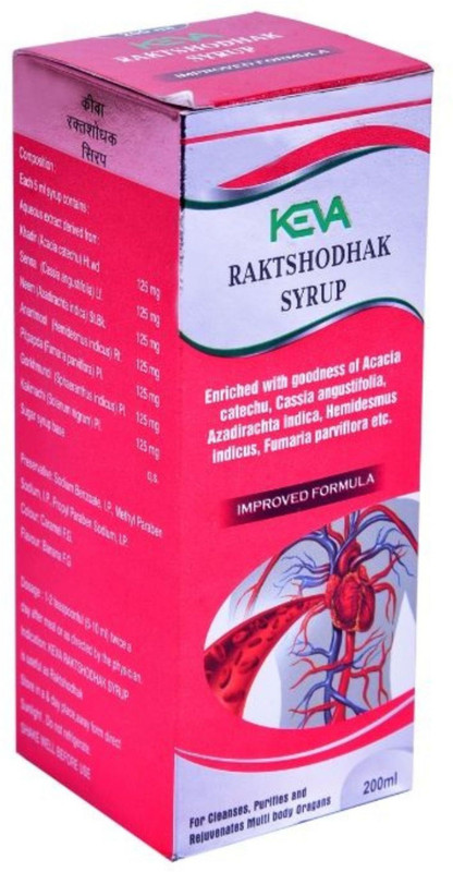 KEVA Raktshodhak Syrup / Blood Purifier Tonic For Support Healthy Liver Functions(Pack of 2, 200 ml)