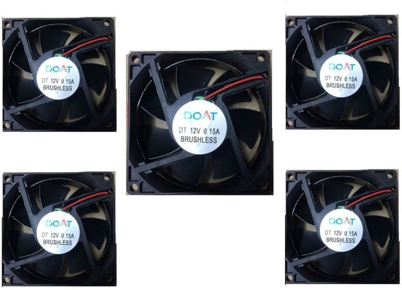 Doat 2-Pic 220V AC Fan 80X80X35MM Cabinet 3-Inch Square Cooling fan Cooling Fan Cabinet Cooler(Black)