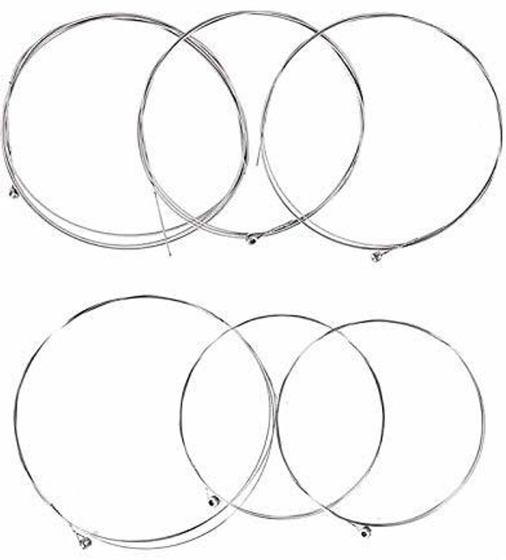 SG MUSICAL Acoustic E-1st,B-2nd,G-3rd,D-4th,A-5th,E-6th Guitar String Guitar Accessories Steel Silver String Guitar String(6 Strings)