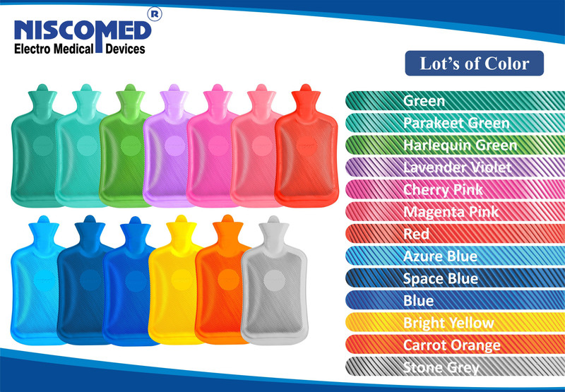 NISCOMED Hot Water Bottle Hand Warmer Pain Reliever for Joint, Muscle, Back Shoulder, Knee Non-electric 2.5 L Hot Water Bag(Multicolor)