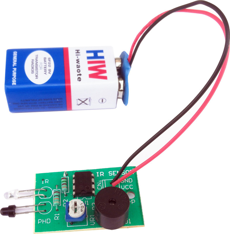 Kit4Curious IR Sensor Buzzer Security Alarm Complete kit with Instruction Manual(Multicolor)