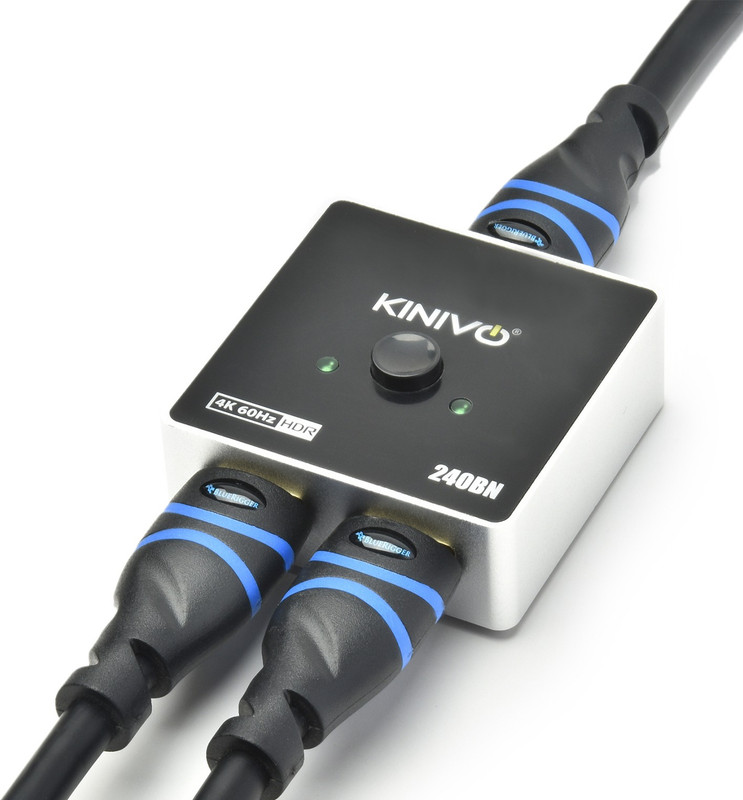 Kinivo Premium 4K HDMI Switch/Splitter HDMI Switcher - Supports 4K @ 60Hz, 3D, Full HD and Ultra HD (240BN - 2 Port) Media Streaming Device(Black, Silver)