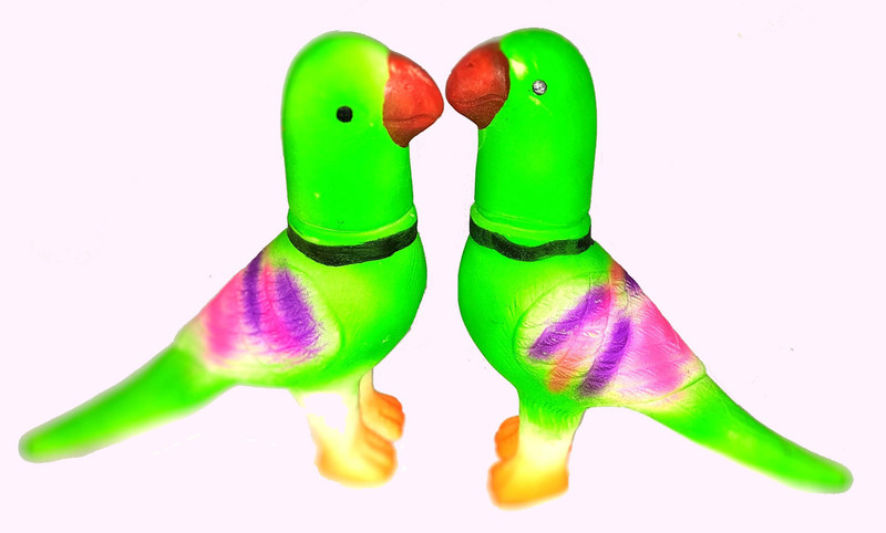 S Mark Smark Parrot Toys with Sound (Pack of 2)(Green)