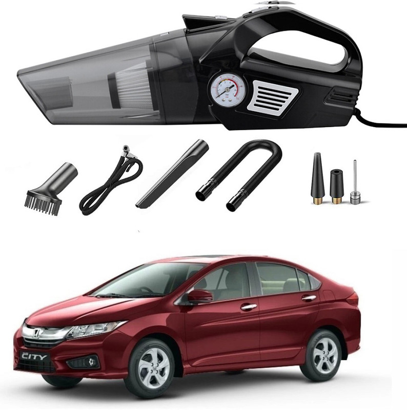 Oshotto 3 in 1 100W OSHO-103/BL Vacuum Cleaner Tyre Inflator for HONDA CITY I-VTEC 2010 ONWARDS Car Vacuum Cleaner(Black)