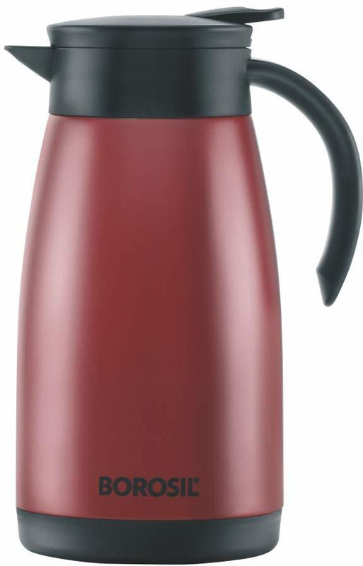 BOROSIL 1.5 L Vacuum Insulated Teapot, 18 Hrs Hot & 24 Hrs Cold Carafe, BPA Free, Black 1500 ml Steel Flask(Pack of 1, Black)