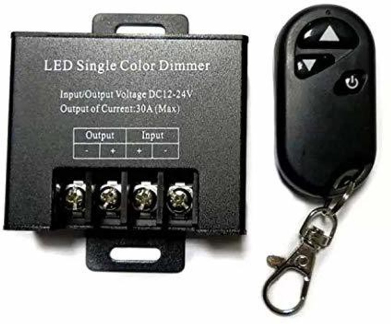 PROTIUM RF Wireless Remote DC 12V 24V 30A Adjustable Dimmer Switch Control LED 30 A Step Dimmer(Black)