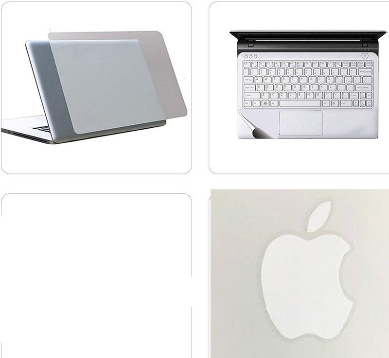 SDM 3in1 Combo of Premium Quality Trink Crystal Clear Stretchable Transparent Skin for Laptop with trackpad and with (A.P.P.L.E) logo for macbook convertion for 15.6 inches Combo Set Combo Set(transparent)