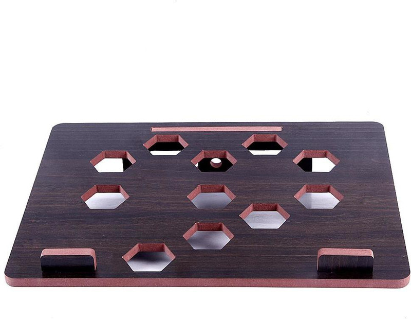Nexat Wooden Handmade Laptop Stand, Desktop Stand for Notebook. LST4820 Wooden Floor and Desk Stand Laptop Stand Compatible with Universal Laptops(Black)