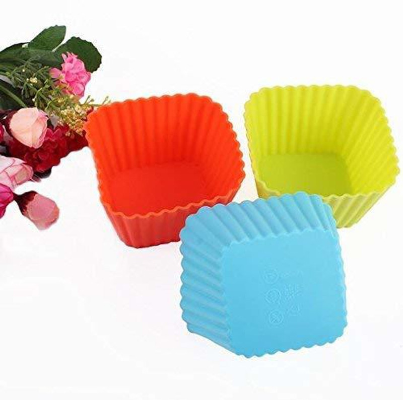 Royals Cupcake/Muffin Mould Square� Silicone Cupcake/Muffin Mould 1(Pack of 6)