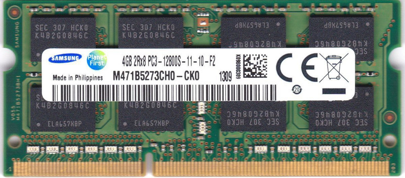 Samsung M471B5273CH0-CK0 DDR3 4 GB Laptop (4GB DDR3 PC3-12800 1600MHz SODIMM CL11 204pin Chip Notebook Memory)