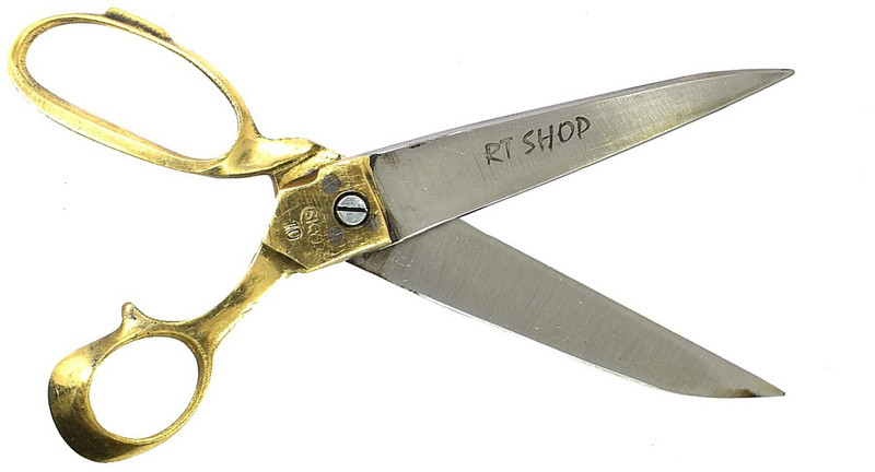RT SHOP Heavy Duty Hard Funner Steel Scissors with Brass Handle 8Inc Scissors(Set of 1, Gold)