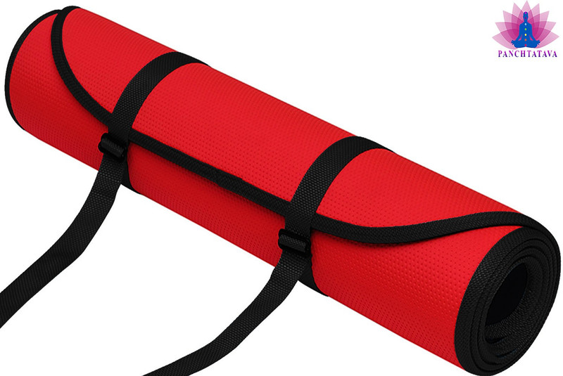 PANCHTATAVA Luxurious Candy Base Exercise Mat For Men & Women- Red 7 mm Yoga Mat
