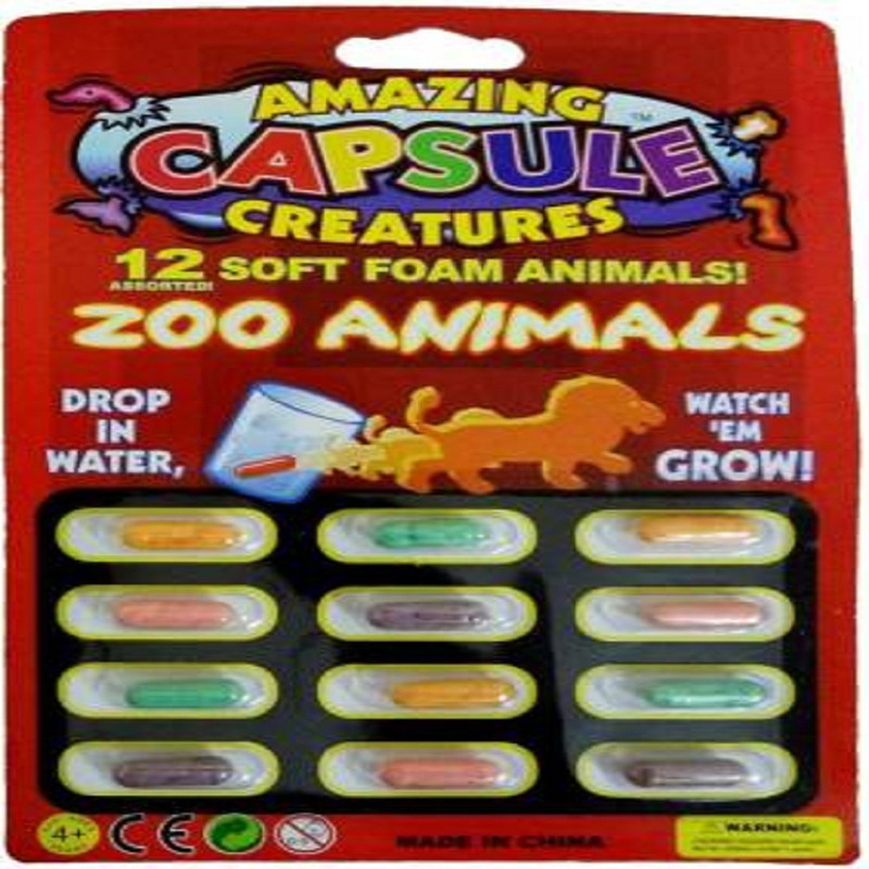 BBS DEAL Animals Multi Color Growing Figures Toy 12 Pcs for Kids (Zoo Animal Capsule) (Multicolor)(Multicolor)
