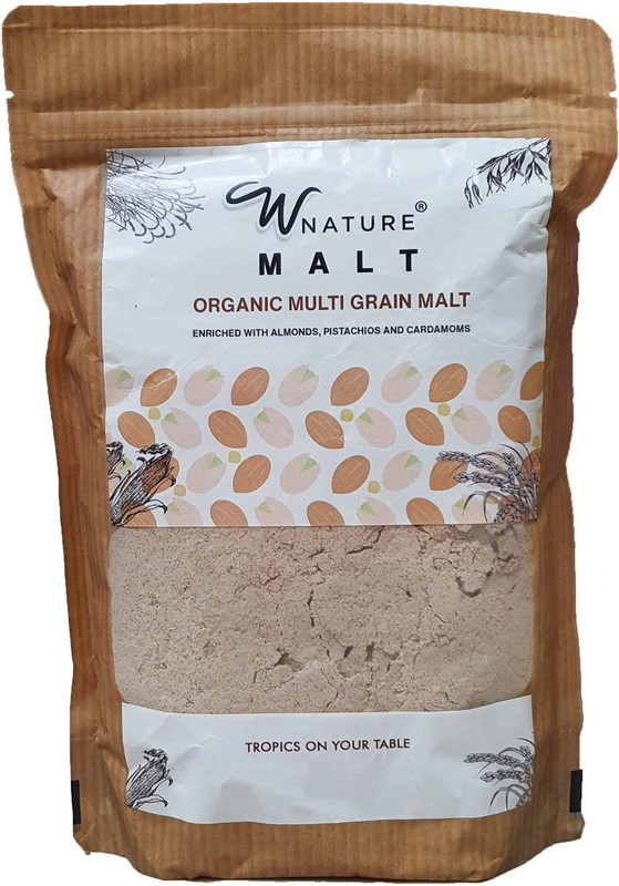 wnature Organic Multigrain Malt -100% Pure & Natural Nutrition Drink(500 g, Almond Flavored)