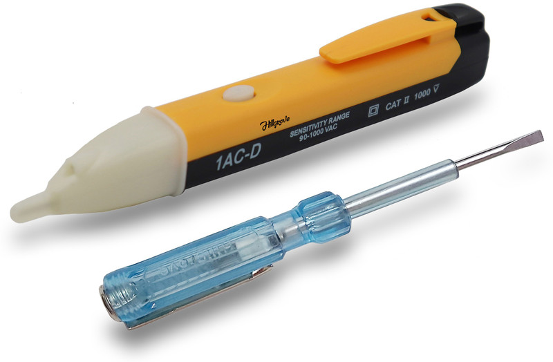 Hillgrove VLT2 Electrical Line Tester + Non Contact Voltage Detector/Tester Pocket Pen 90-1000V with Flashlight & Beep Sound High Analog Voltage Tester