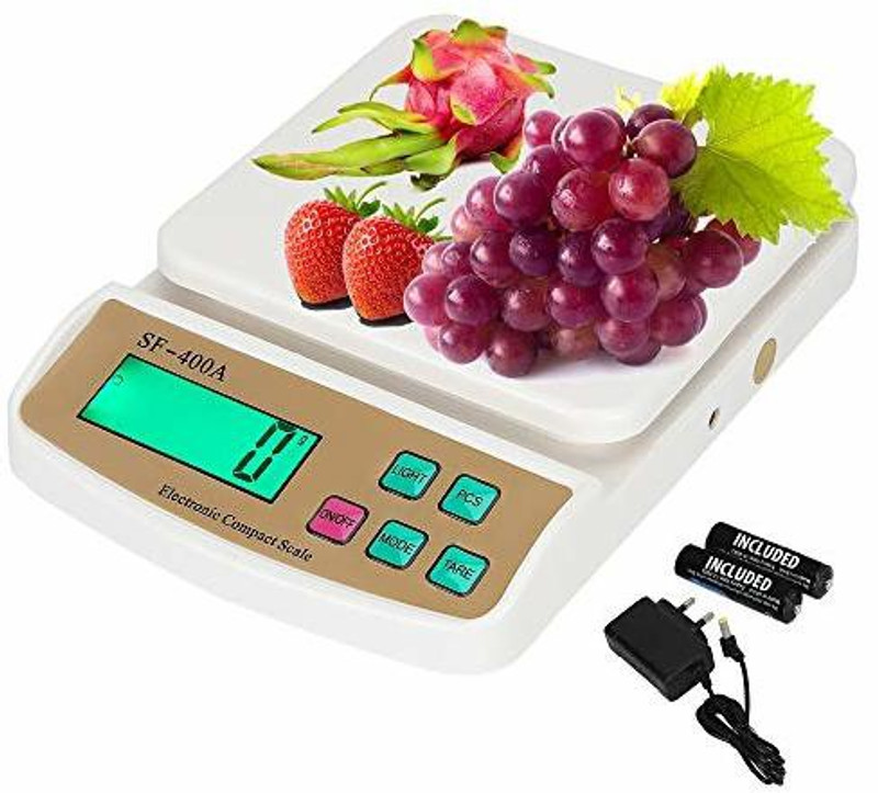 Gentle e kart 10kg x 1g Kitchen Scale Balance Multi-purpose weight measuring machine SF 400A Weighing Scale(White)