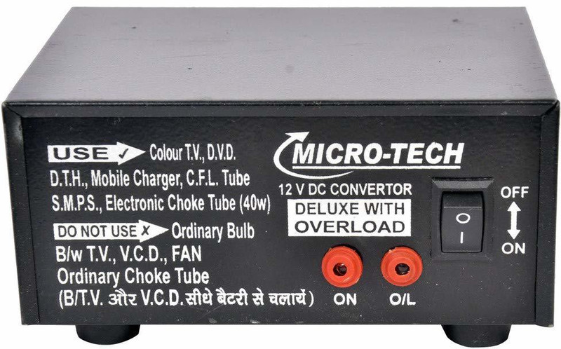 Microtech 100 Watt Dc to Ac Converter 12v to 220v 12v dc to 220v ac Converter 100 Watt Dc to Ac Mini Car Inverter with Two AC Power Ports Car Inverter