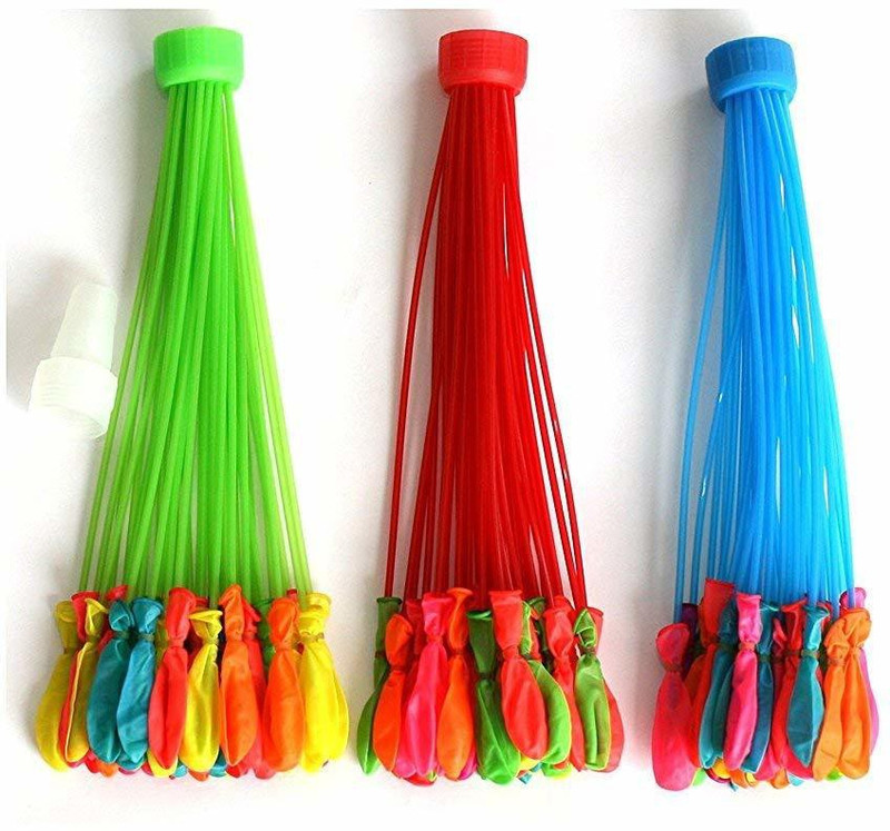 HAYBERG Solid 111 Holi Multcolor Magic Water Balloon -Great Holi Festival and Outdoor Water Sports Fun Fill & Tie The Whole Bunch in Just 60 Sec. Magic Balloon(Multicolor, Pack of 3)