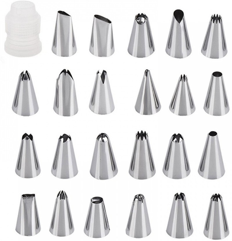 Bakers cutlery 12- Piece Stainless Steel Icing Nozzle Set Cream & Fondant Modelling Icing Set(Set of 12)