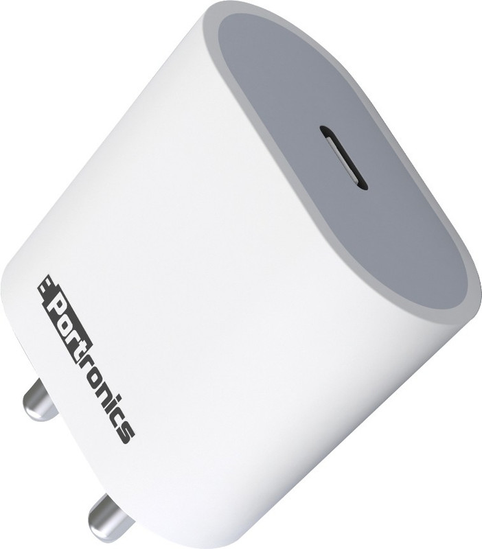 Portronics 20 W PD 3 A Wall Charger for Mobile(White)