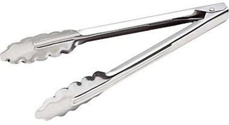 GAFFEL Stainless Steel Long Kitchen Tongs for BBQ Grilling Cooking Serving Buffet Salad Ice Serving Food Tong, 25cm "Stainless Steel Long Kitchen Tongs for BBQ Grilling Cooking Serving Buffet Salad Ice Serving Food Tong, 25cm " 25 cm Serving, Utility Tongs(Pack of 1)