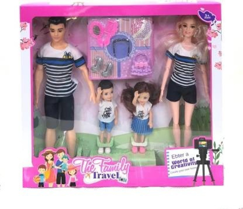 Barodian's Family Doll with Accessories And 2 dolls(Multicolor)