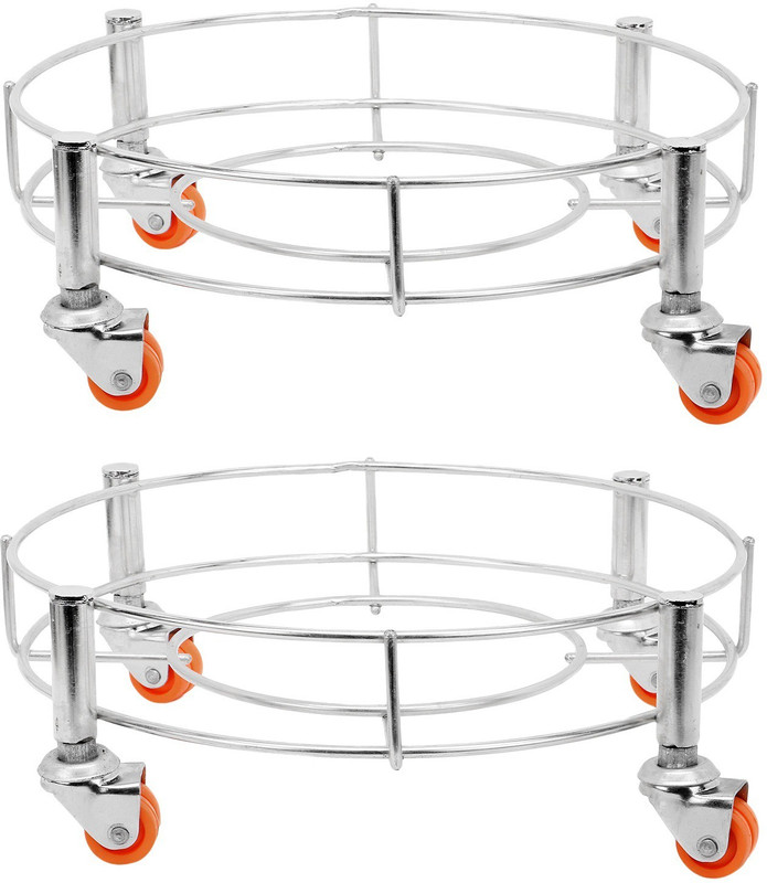 Dogwood Cylinder Trolley with High Quality Wheels/Gas Trolly/LPG Cylinder Stand, Premium Quality (Pack of 2) Gas Cylinder Trolley(Silver, Orange)