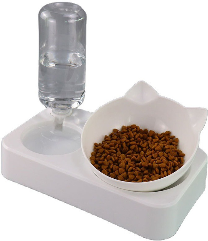 Kesig round Plastic Pet Bowl & Bottle(3000 ml White)