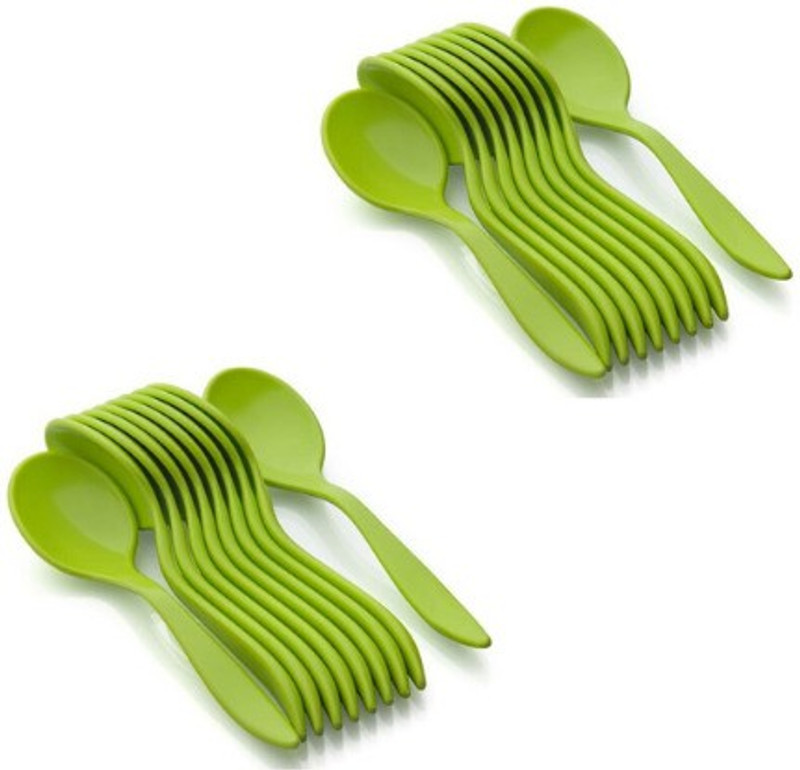 Skyplex Stylist Unbrekable Spoon Set, Plastic Ice-cream Spoon, Table Spoon Set, Food Plastic Spoon Set for Baby Feeding Plastic Table Spoon Set Plastic Tea Spoon, Coffee Spoon Set Plastic Soup Spoon Set(Pack of 20)