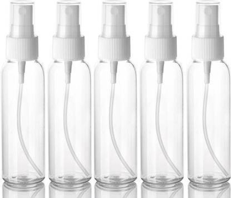 Siddhivinayak 100ml PET Plastic Emptyp 100 ml PET, Plastic Spray Bottle(Pack of 5, Clear)